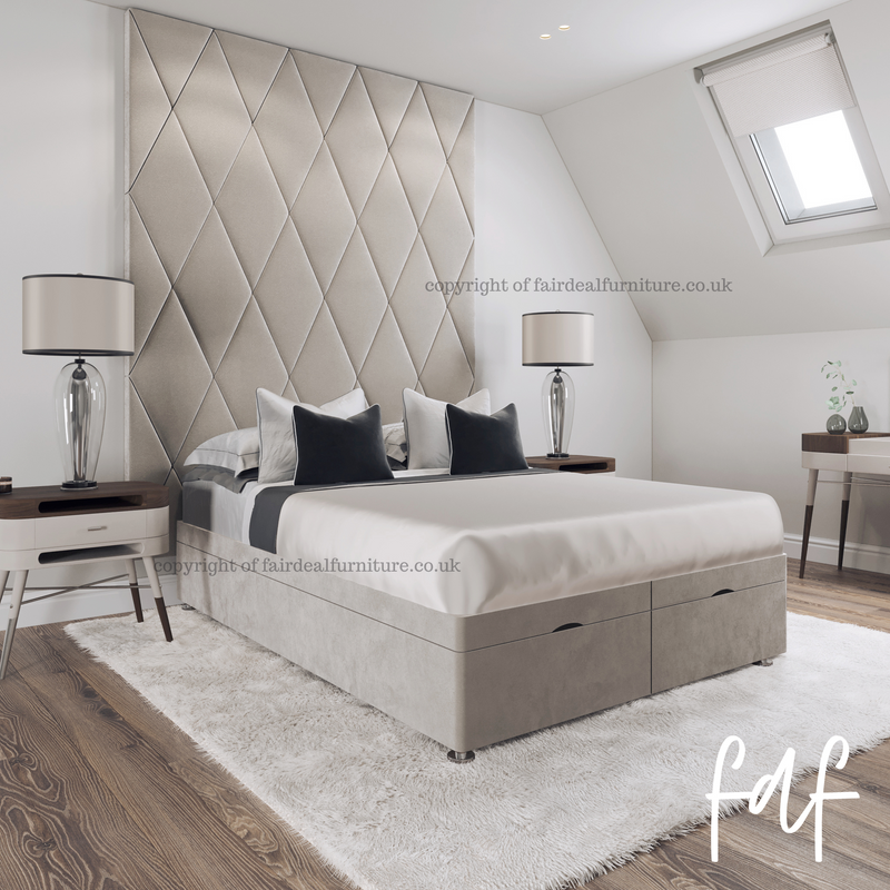 Venice Divan Storage Bed with Full Wall Panel